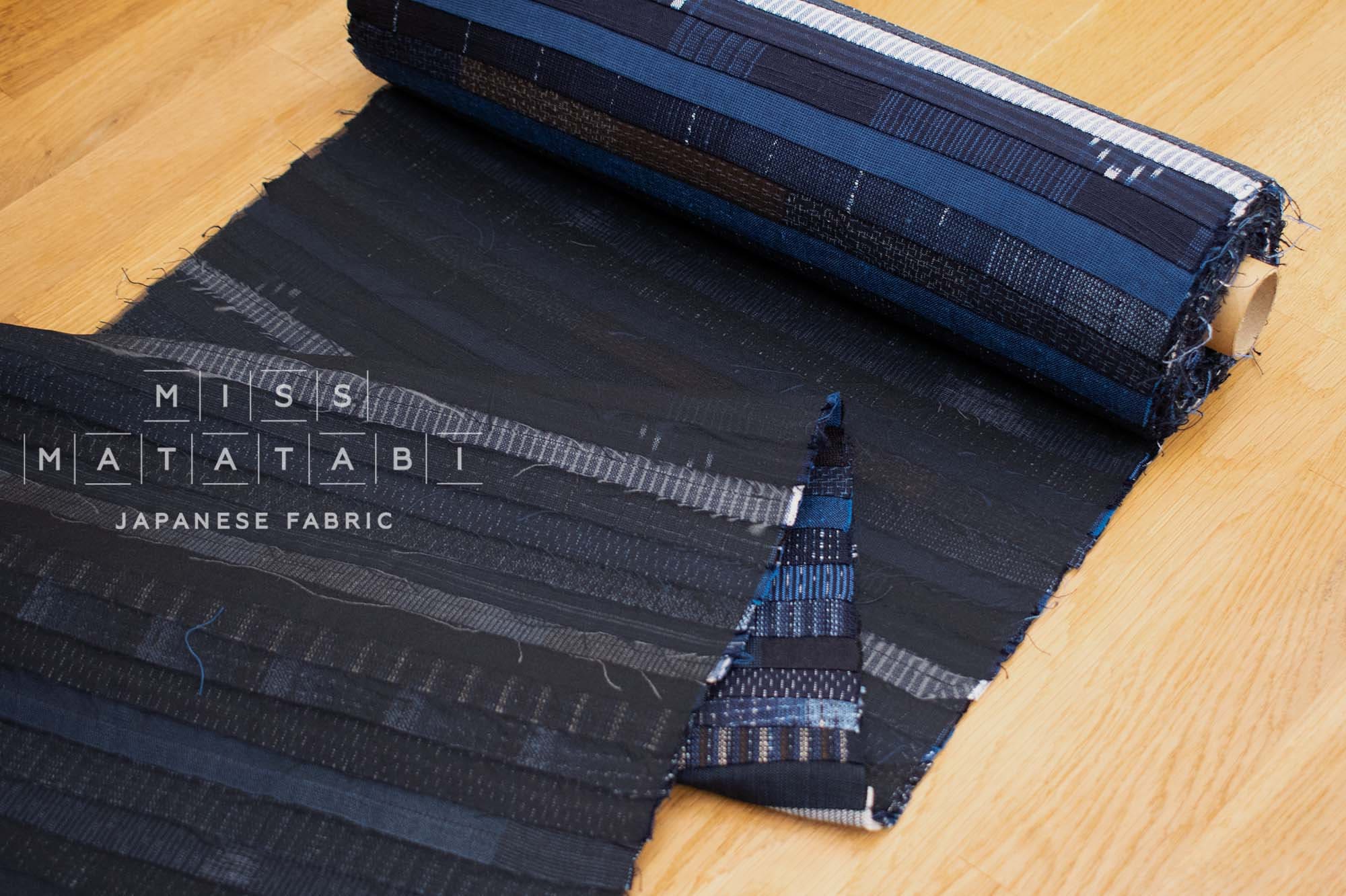 Shokunin Collection Kurume Kasuri Indigo Fabric - patchwork - 50cm