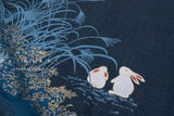 Shokunin Collection Hand-printed Japanese Fabric Panel Otsukimi, Night of the Harvest Moon - 50cm