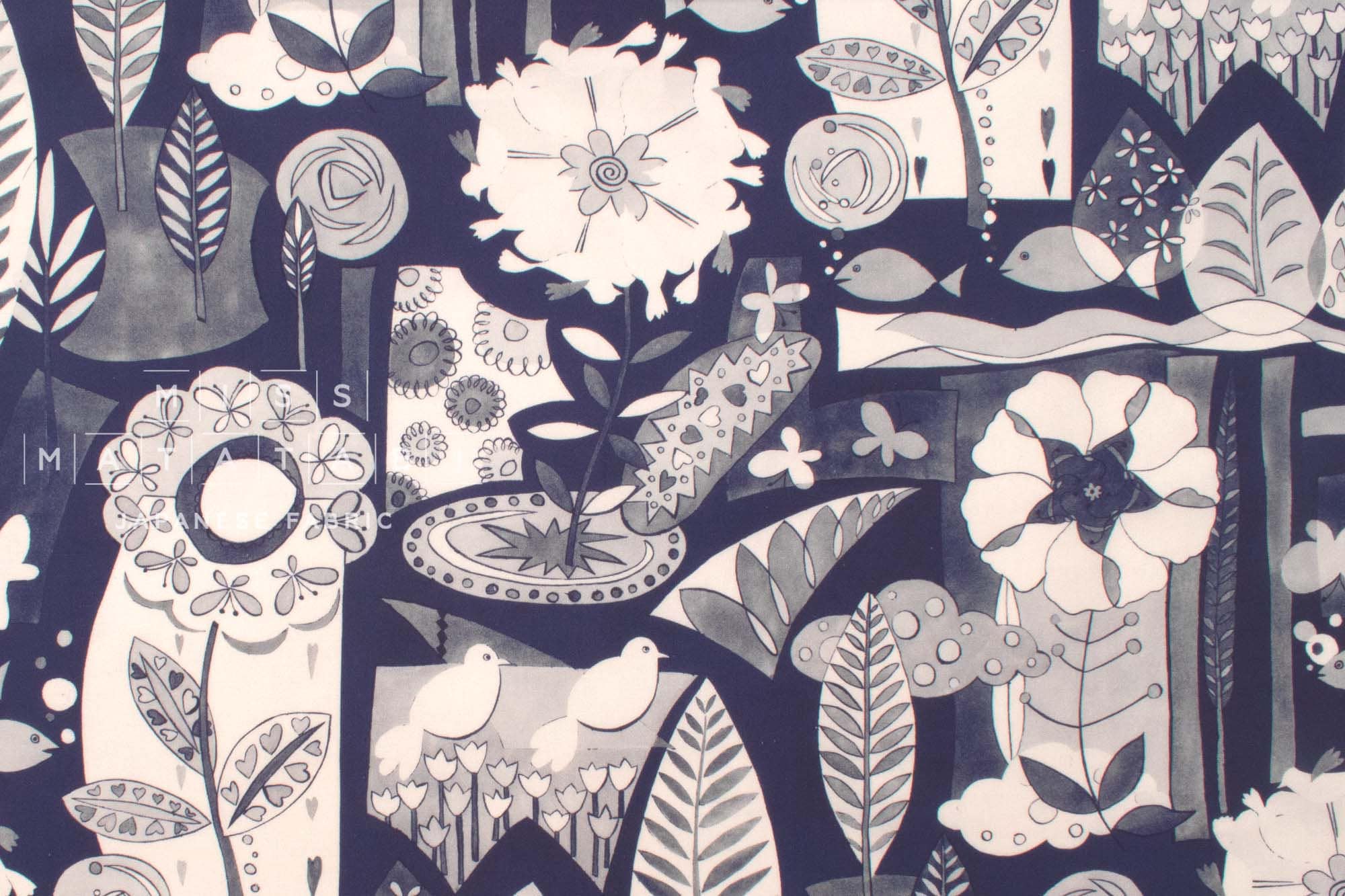 Japanese Fabric Folky Floral - 50cm