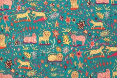 Japanese Fabric Stars and Lions - 50cm