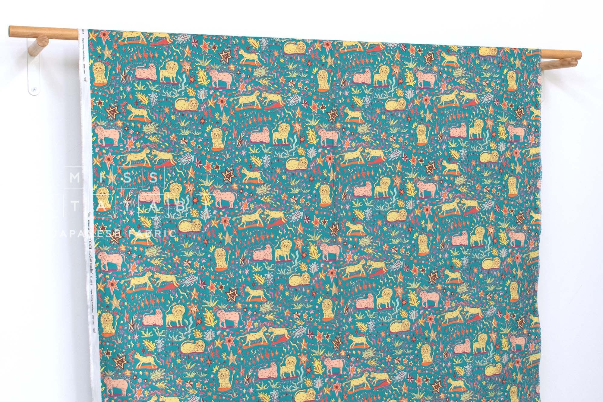 Japanese Fabric Stars and Lions - 50cm
