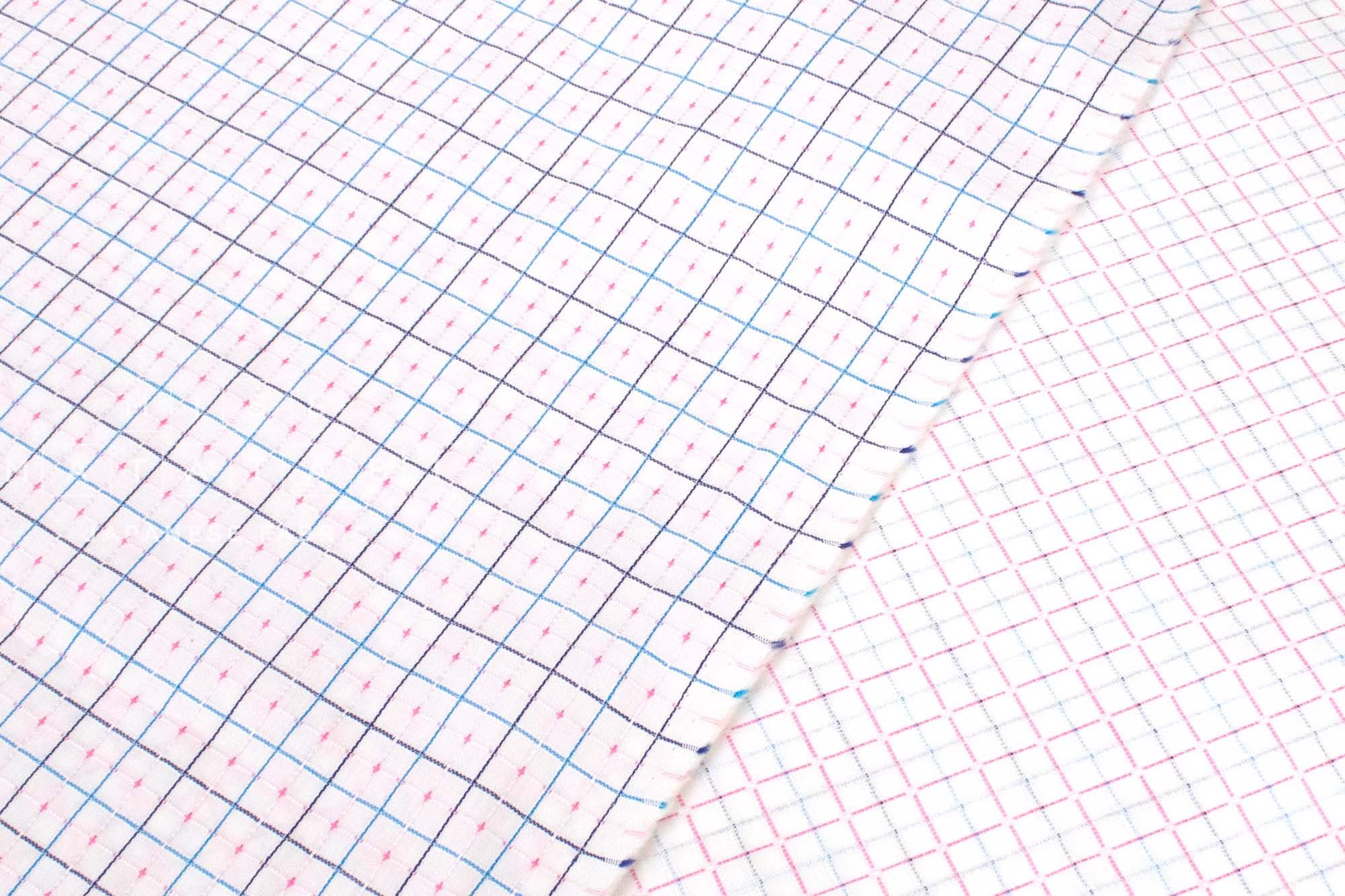 DEADSTOCK Japanese Fabric Dobby Check - blue - 50cm