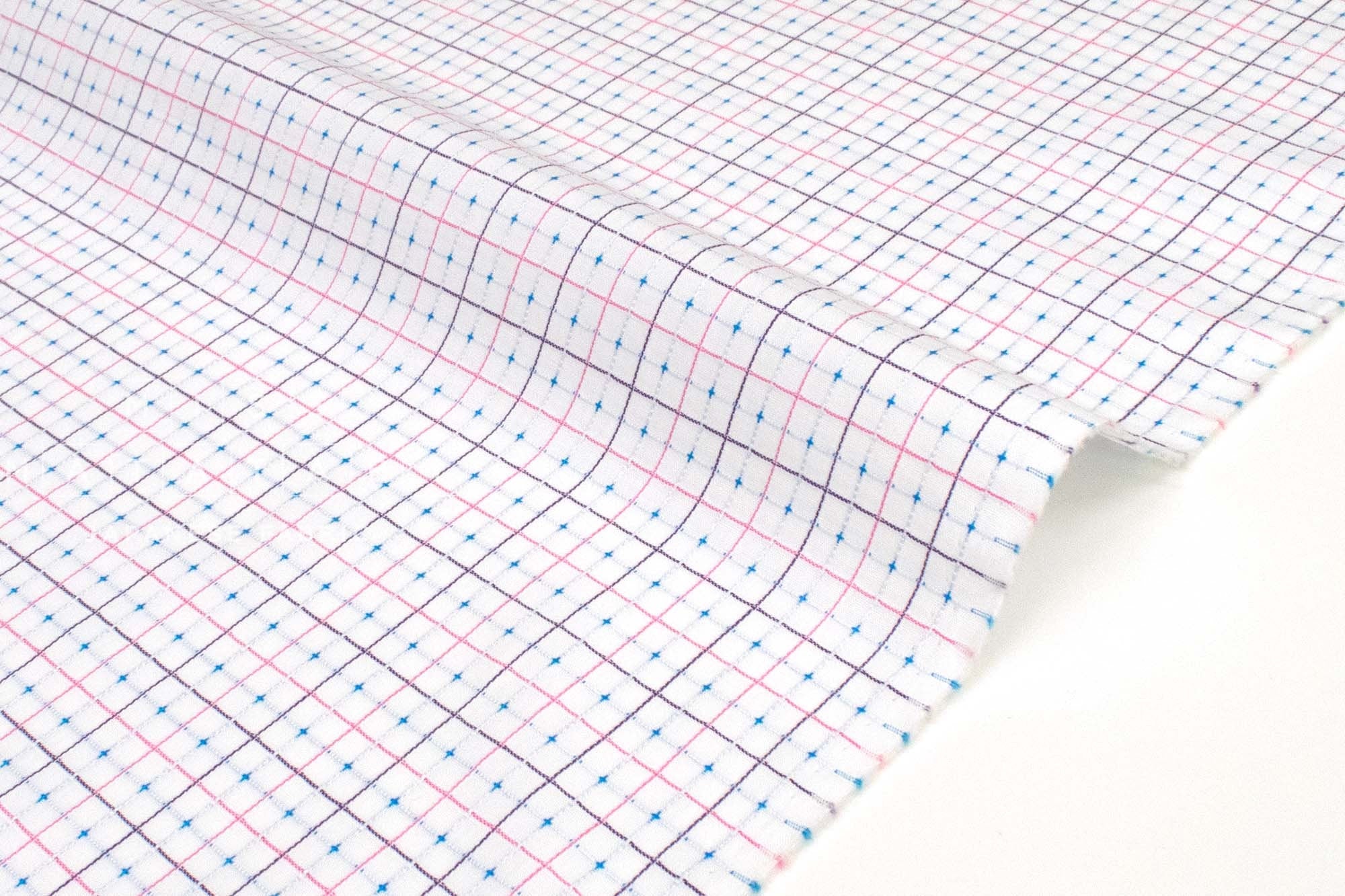 DEADSTOCK Japanese Fabric Dobby Check - pink - 50cm