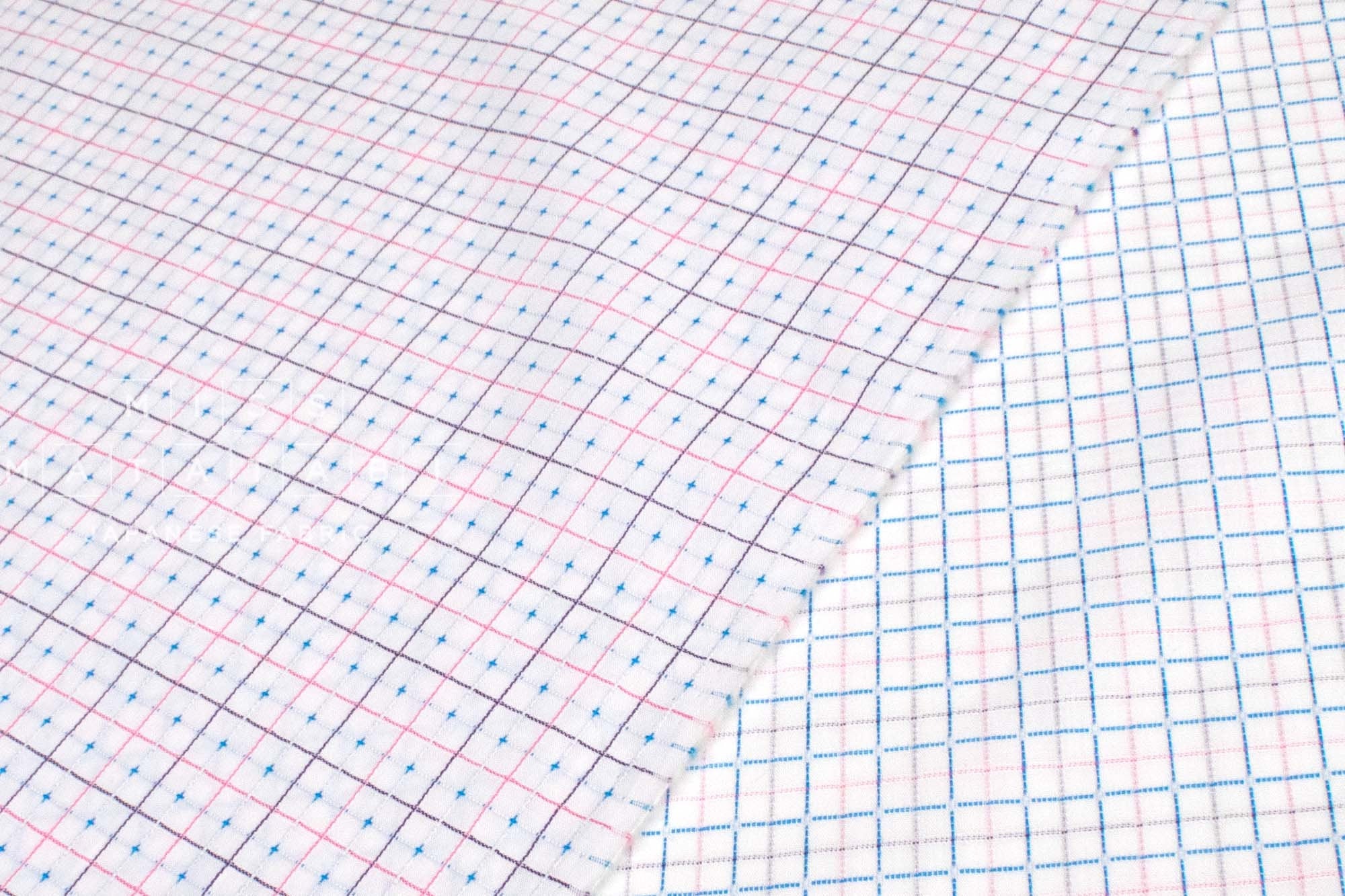 DEADSTOCK Japanese Fabric Dobby Check - pink - 50cm