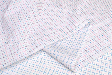 DEADSTOCK Japanese Fabric Dobby Check - pink - 50cm