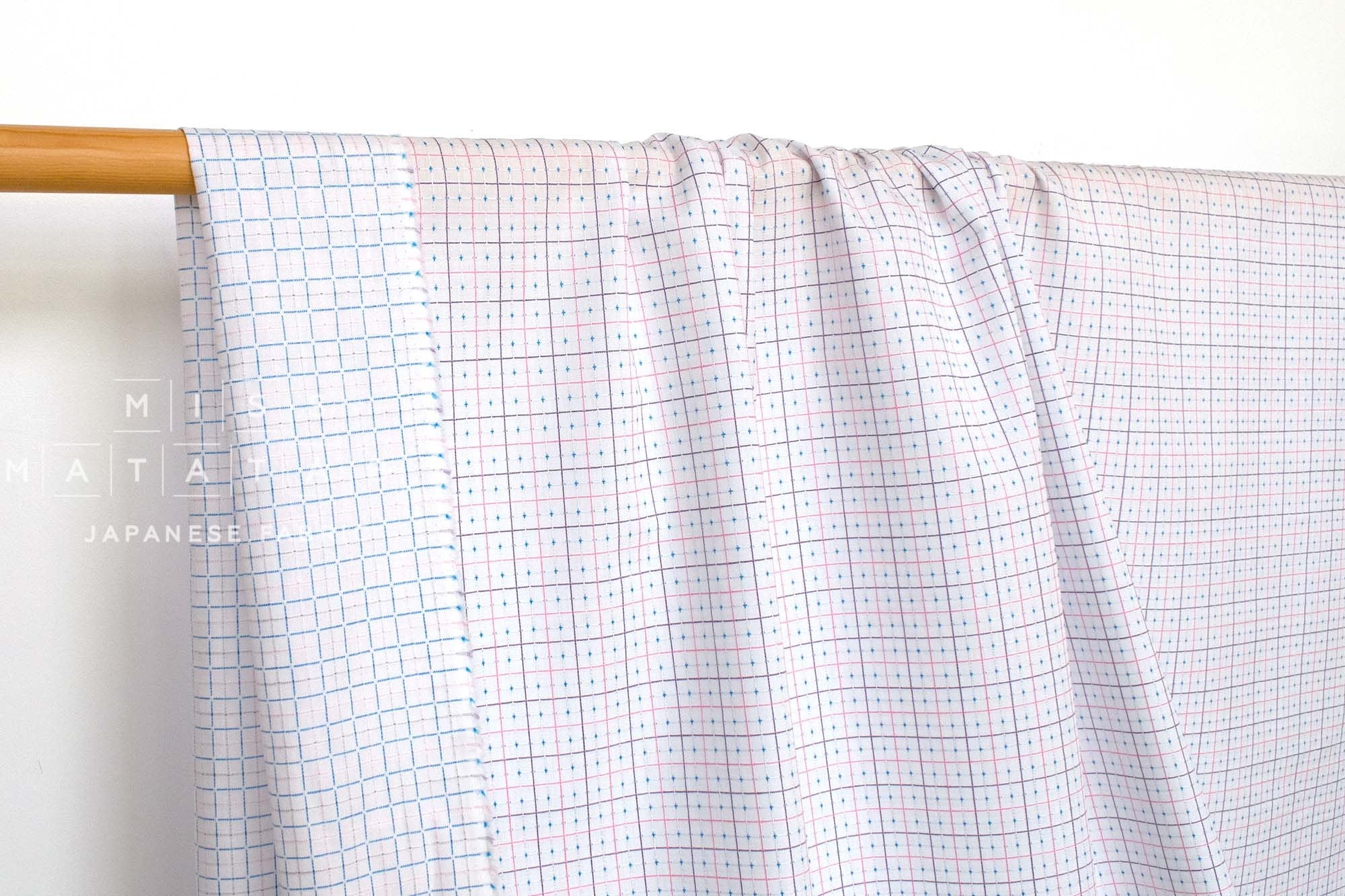 DEADSTOCK Japanese Fabric Dobby Check - pink - 50cm