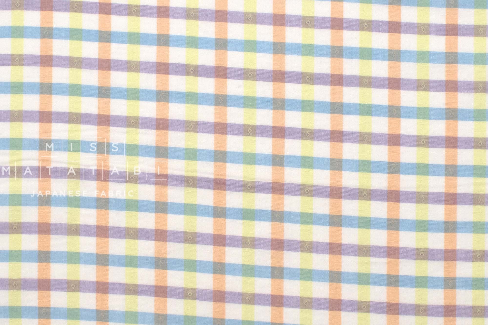 DEADSTOCK Japanese Fabric Dobby Gingham Pastel - 50cm