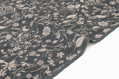Japanese Fabric Corduroy Illustrated Garden - E - 50cm