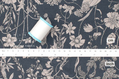 Japanese Fabric Corduroy Illustrated Garden - E - 50cm