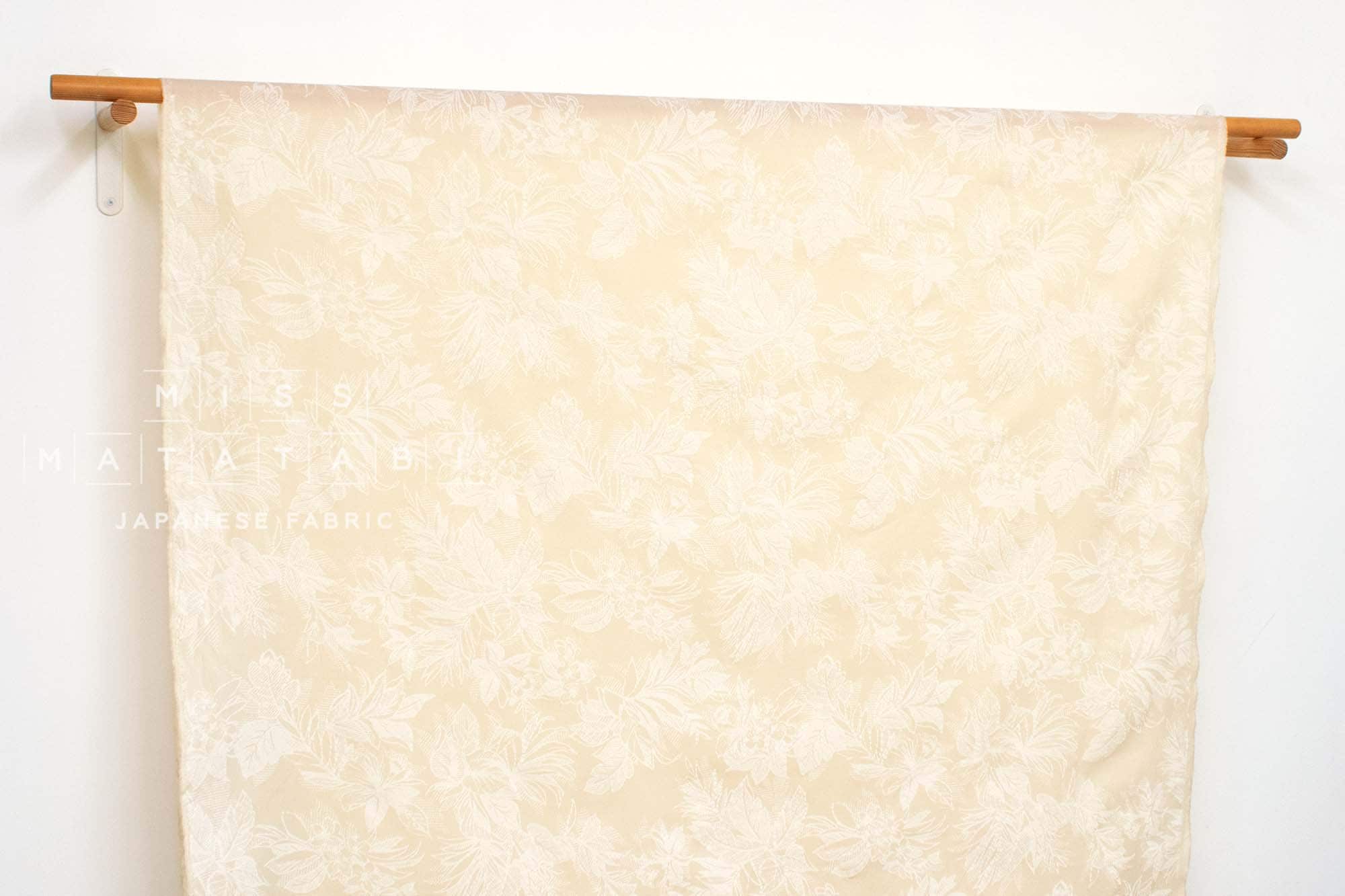Japanese Fabric Textured Print Cotton Lawn - off white - 50cm