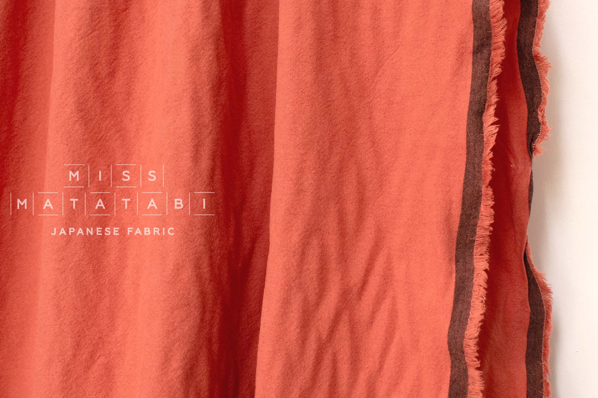 Japanese Fabric Shokunin Collection Azumadaki - coral orange - 50cm