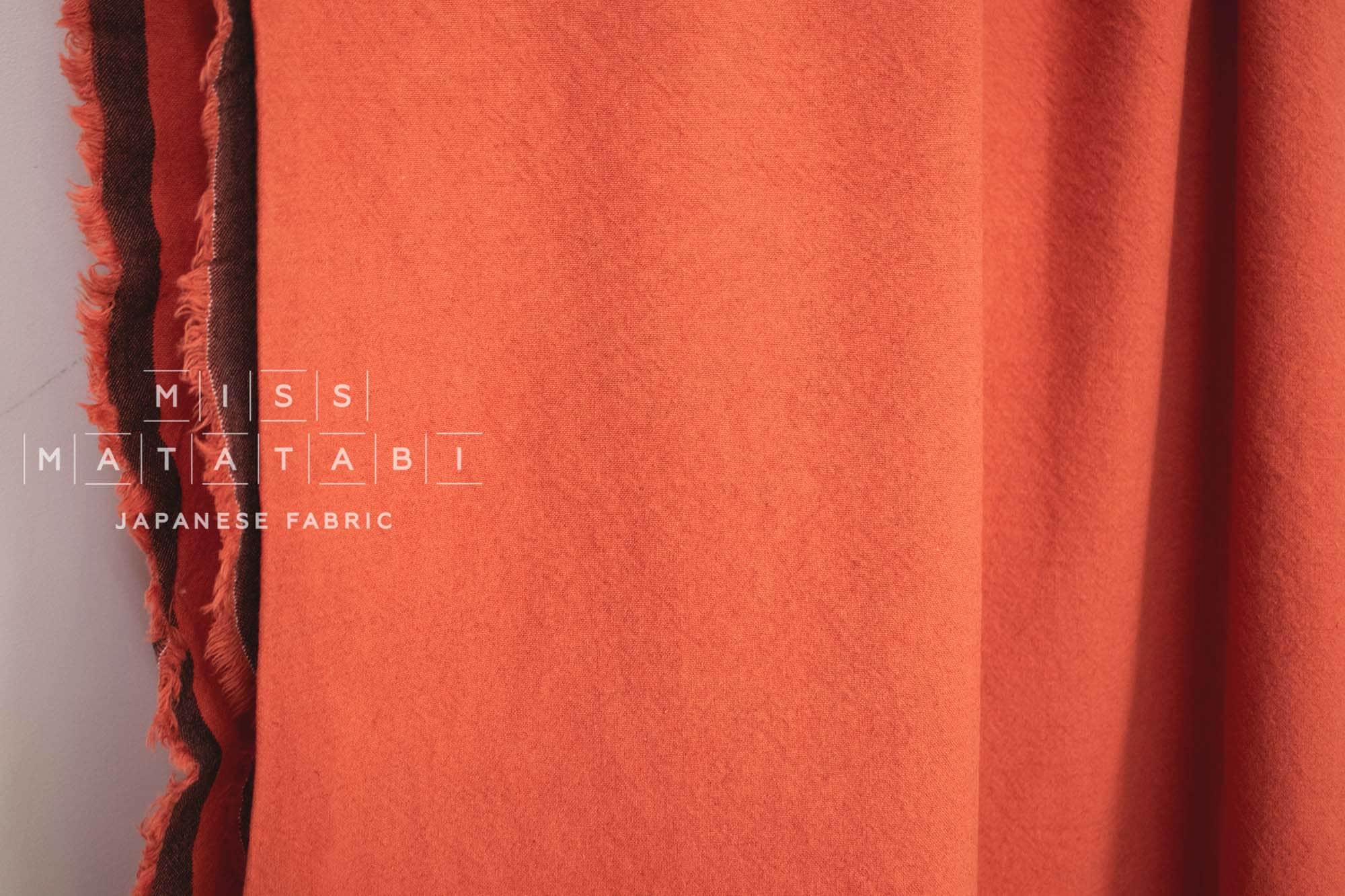 Japanese Fabric Shokunin Collection Azumadaki - coral orange - 50cm