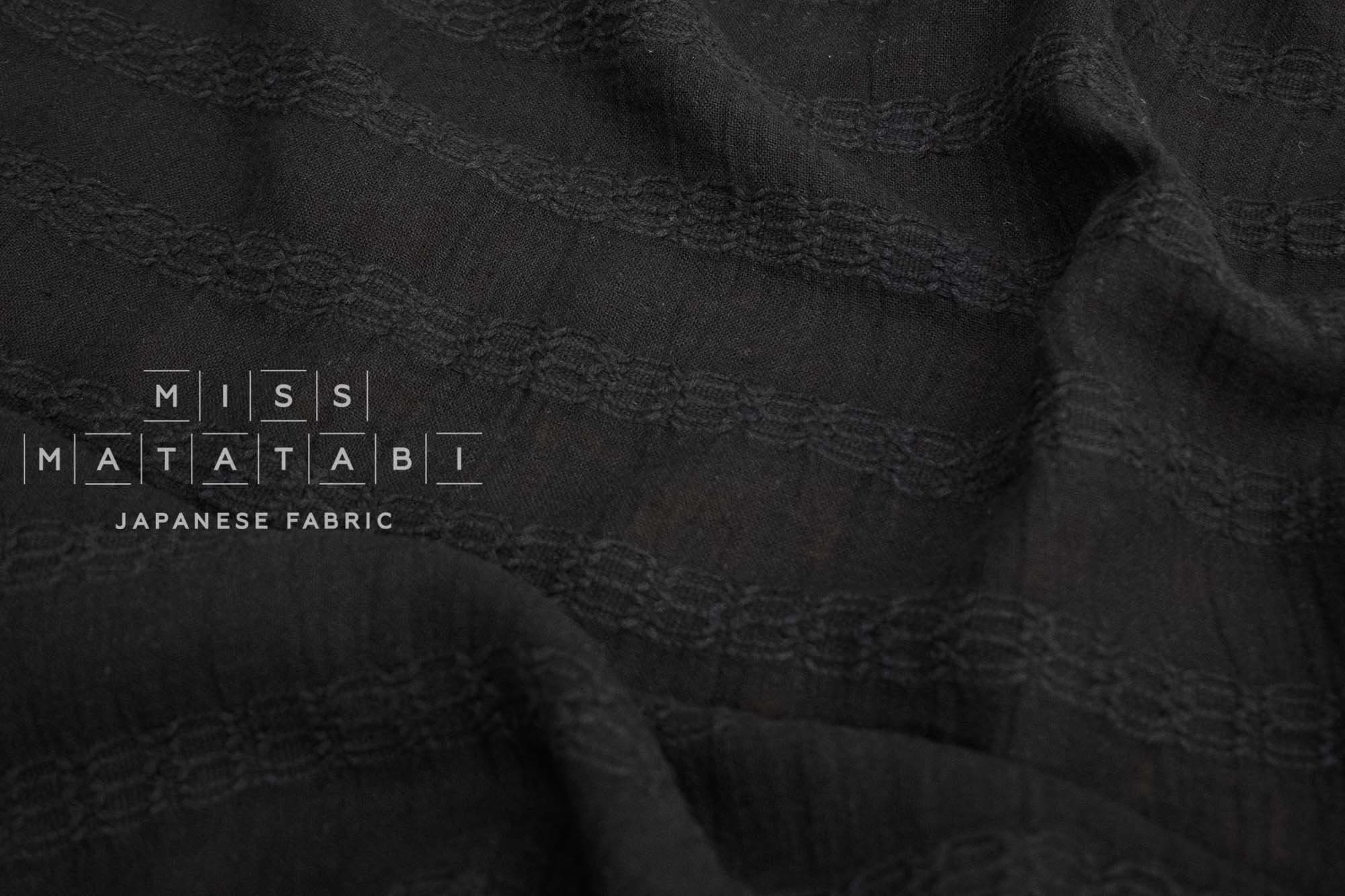 Japanese Fabric Shokunin Collection Azumadaki 122 - black - 50cm