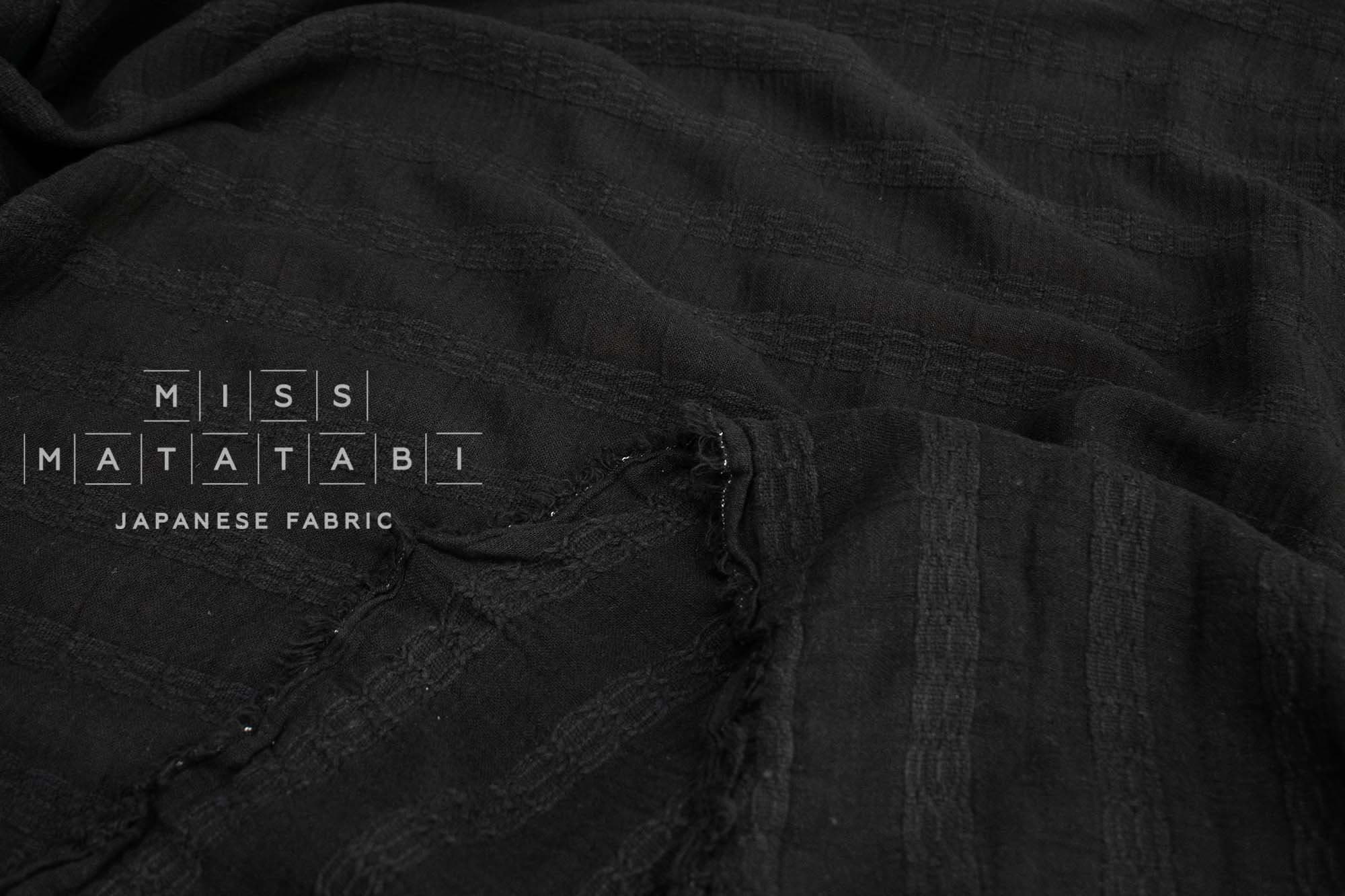 Japanese Fabric Shokunin Collection Azumadaki 122 - black - 50cm