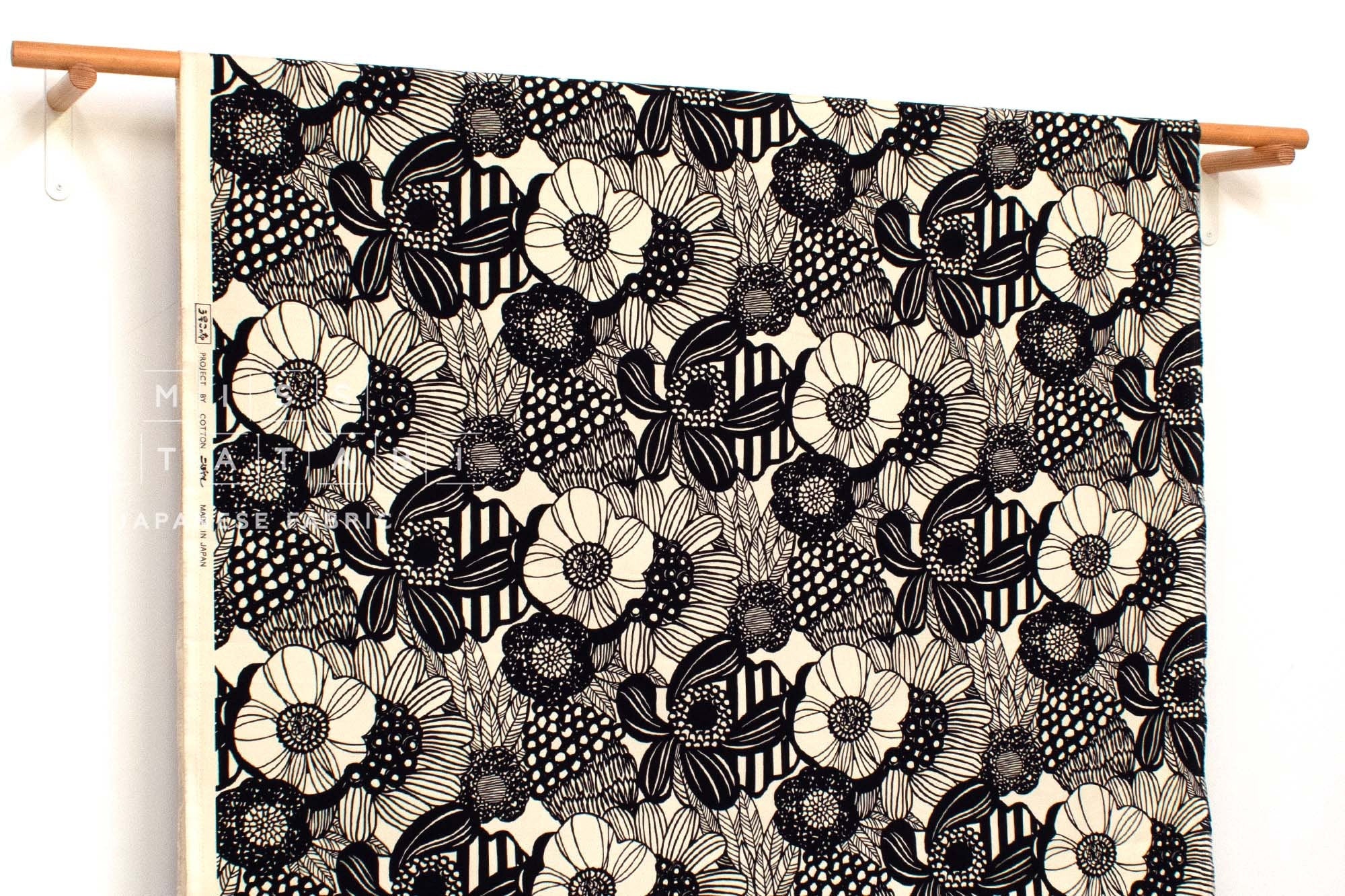 Japanese Fabric Corduroy Wild Floral - A - 50cm