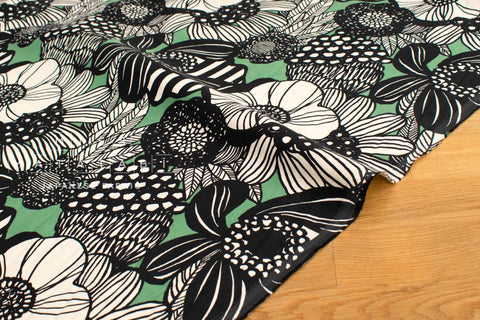 Japanese Fabric Corduroy Wild Floral - B - 50cm
