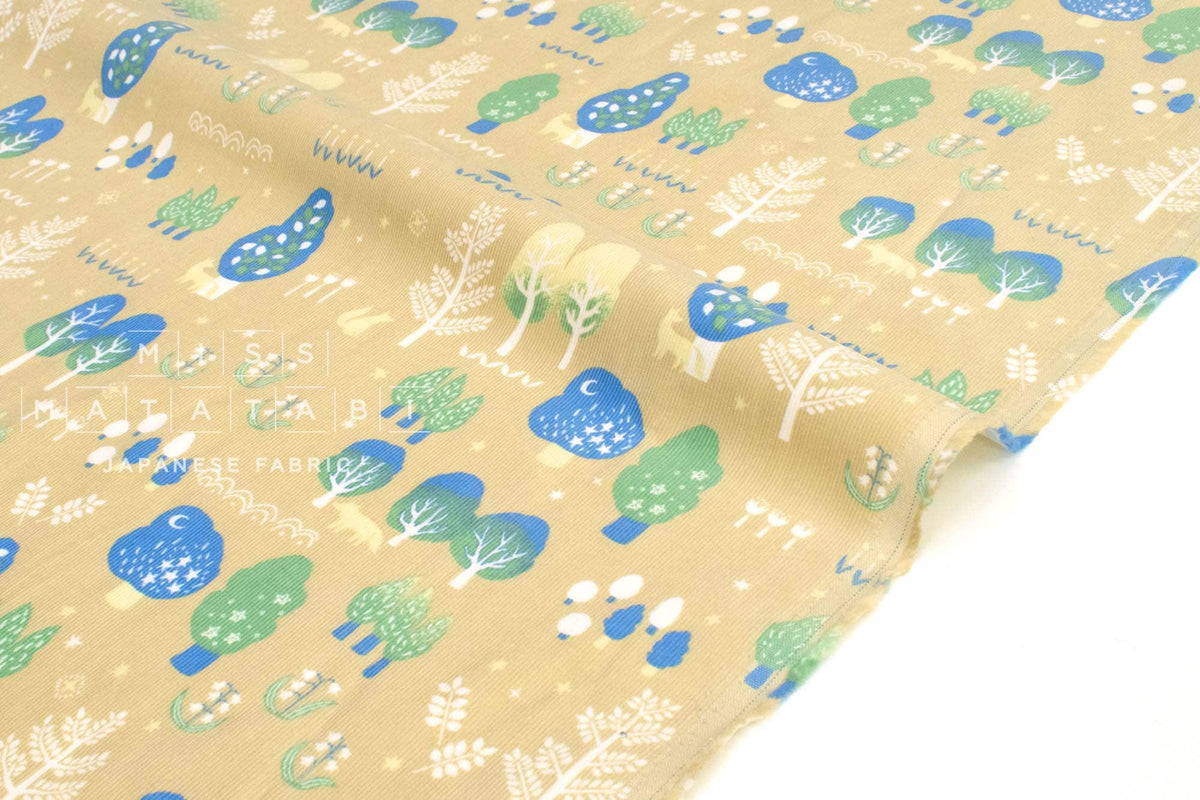 Japanese Fabric Corduroy Into the Woods - B1 - 50cm