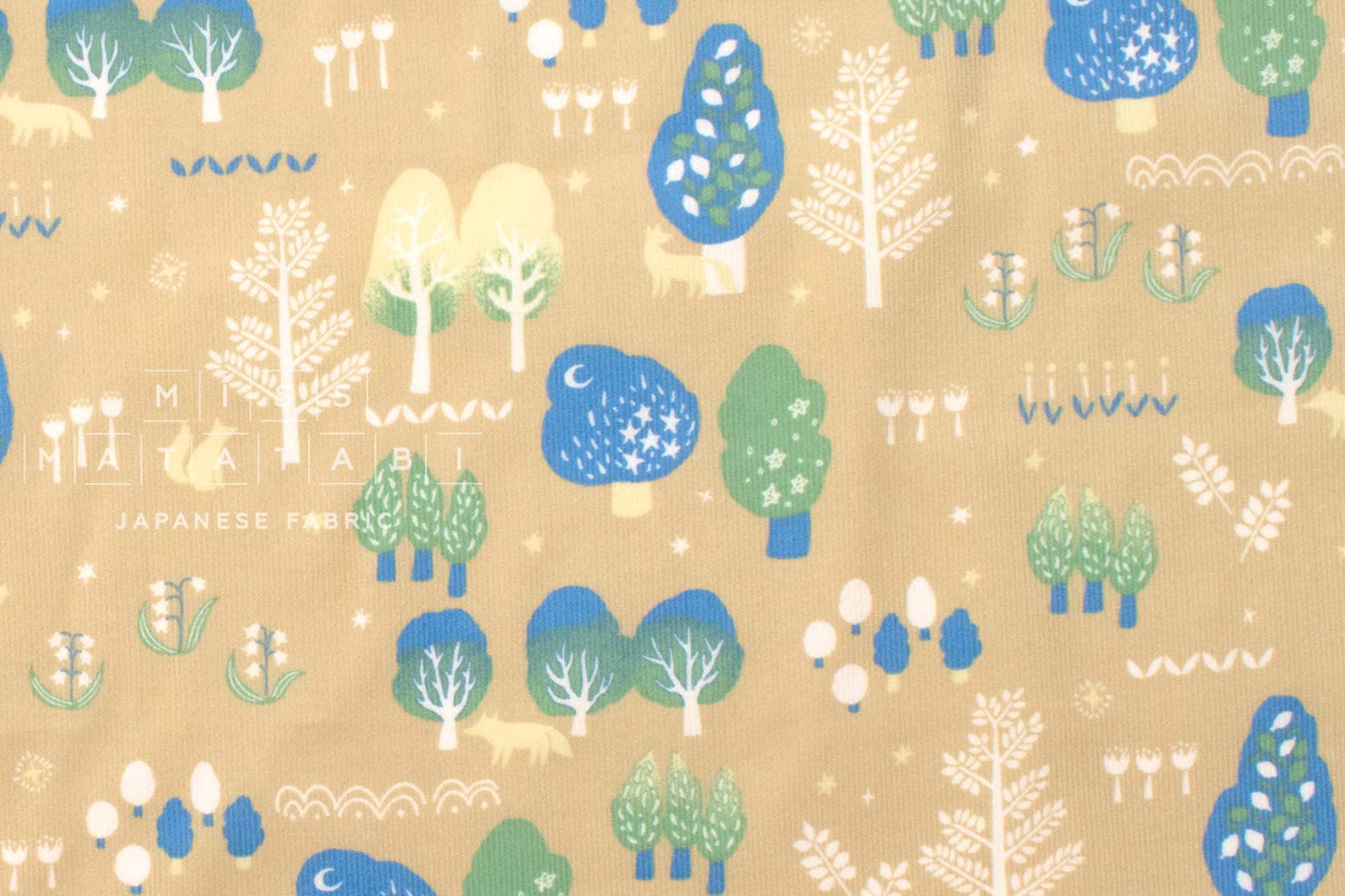 Japanese Fabric Corduroy Into the Woods - B1 - 50cm