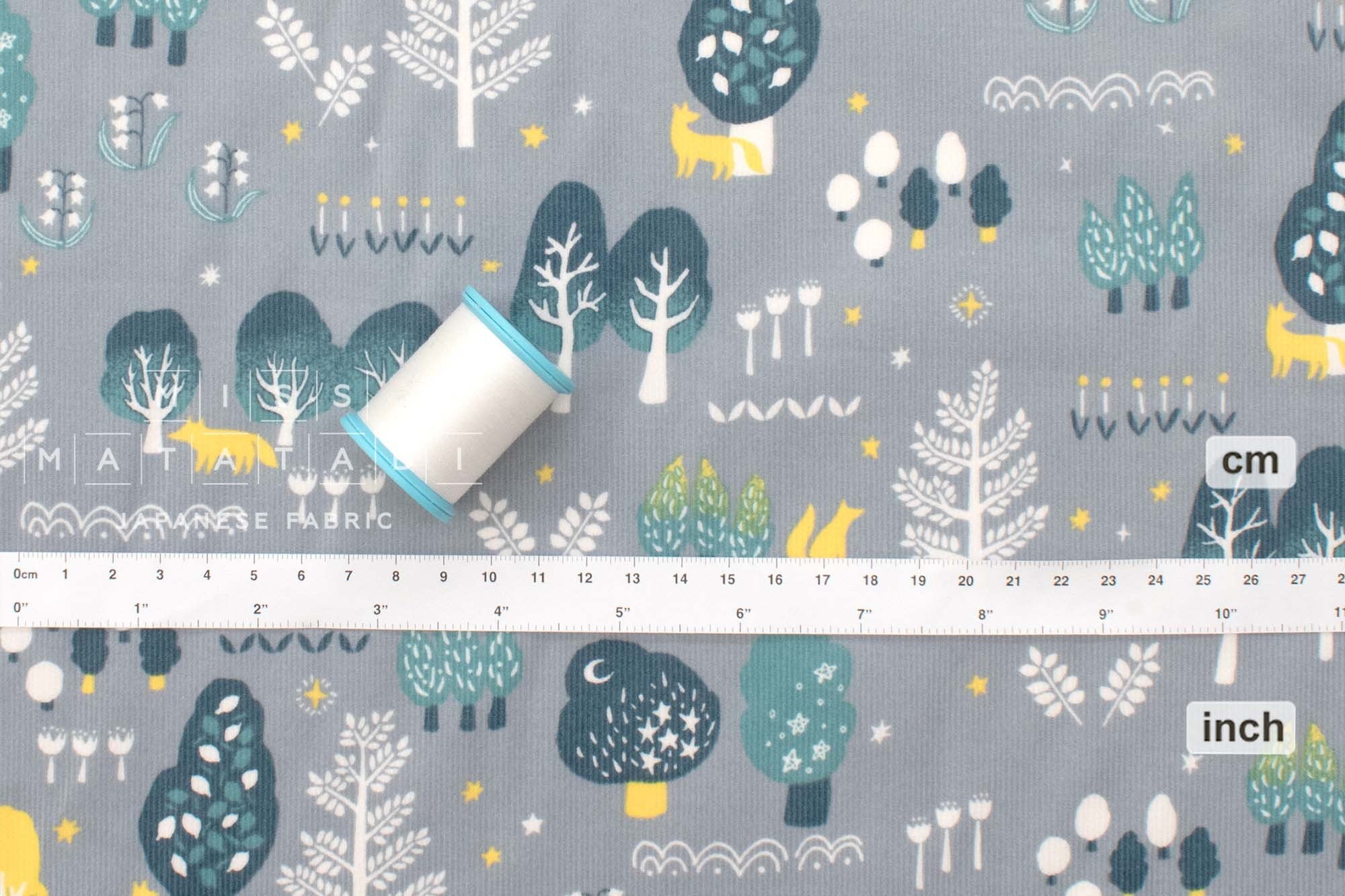 Japanese Fabric Corduroy Into the Woods - B3 - 50cm