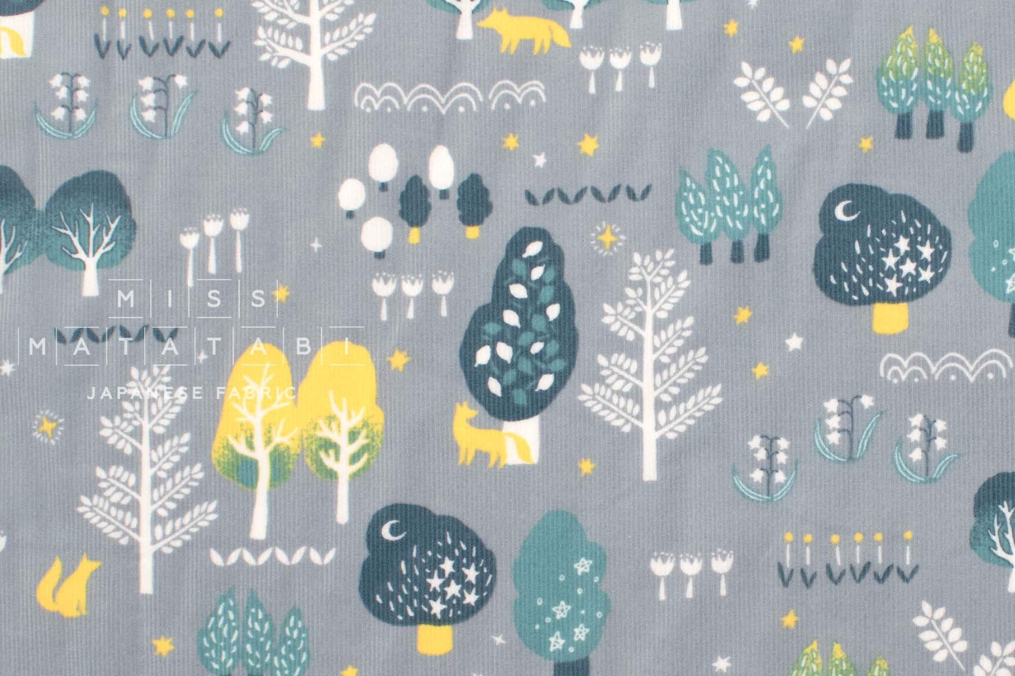 Japanese Fabric Corduroy Into the Woods - B3 - 50cm