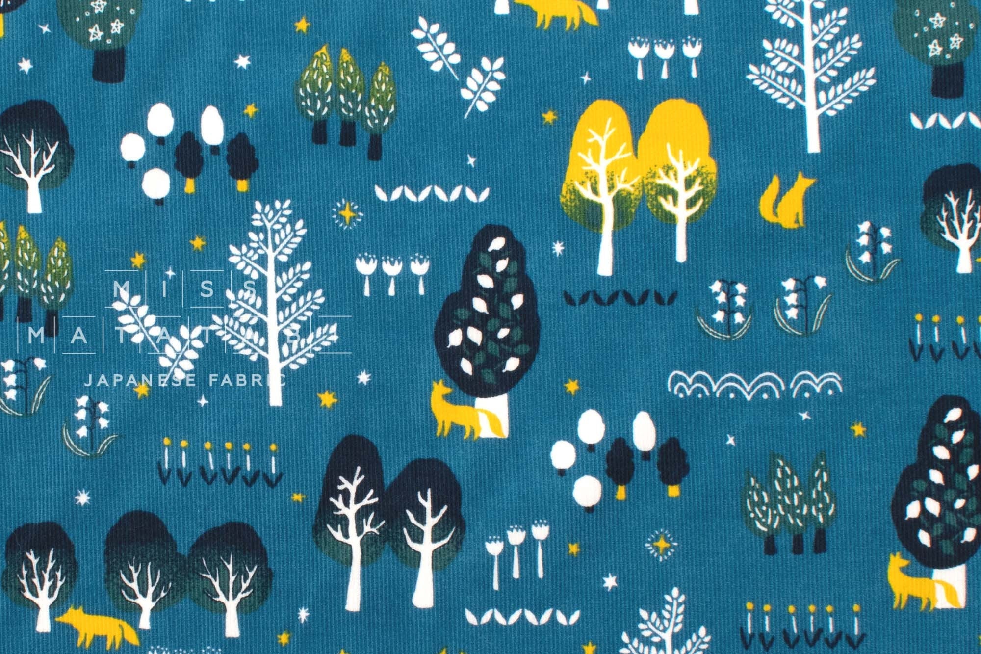Japanese Fabric Corduroy Into the Woods - B4 - 50cm