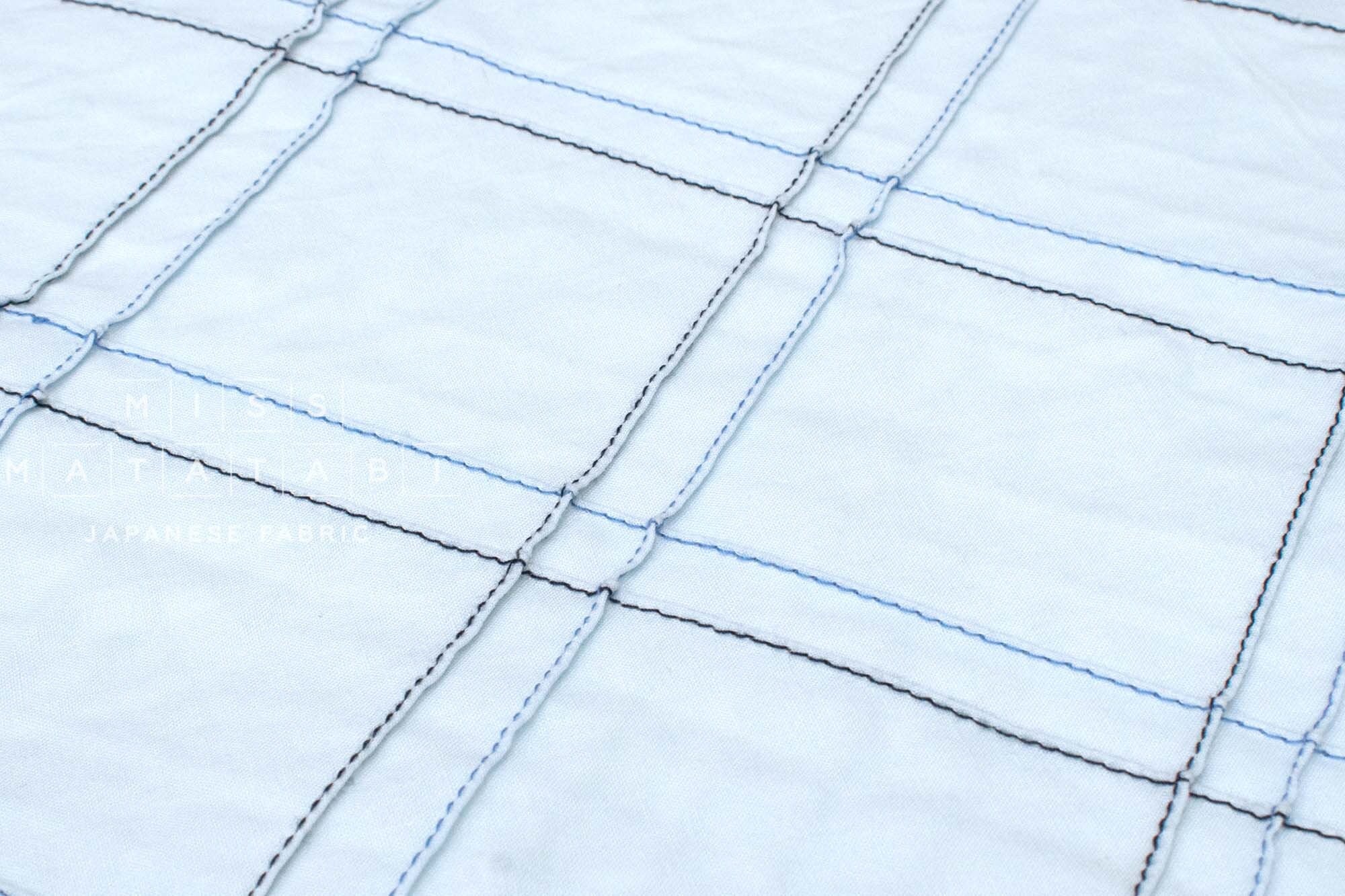 DEADSTOCK Japanese Fabric Pintuck Cotton - blue - 50cm