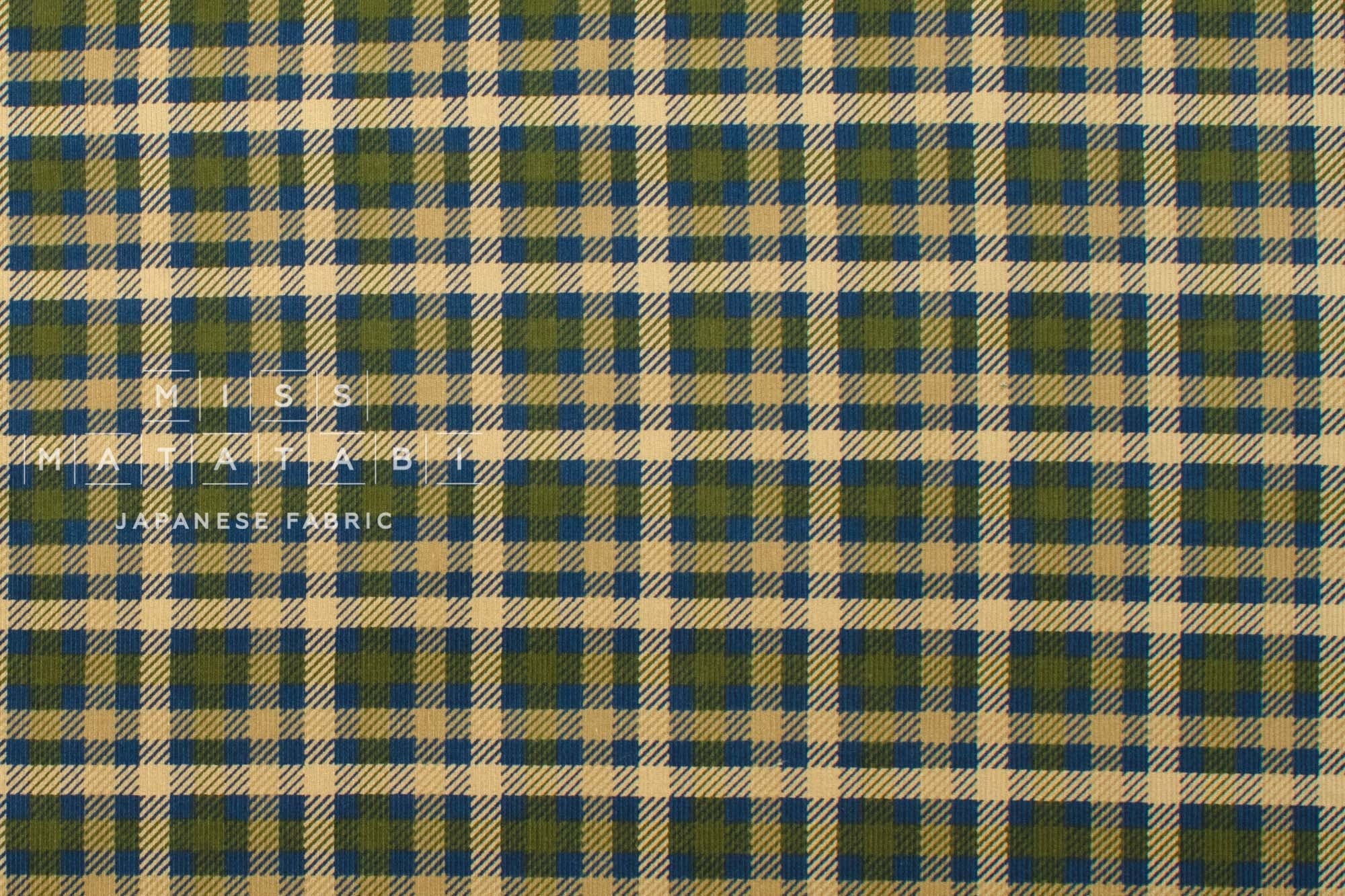DEADSTOCK Japanese Fabric Corduroy - check - 50cm