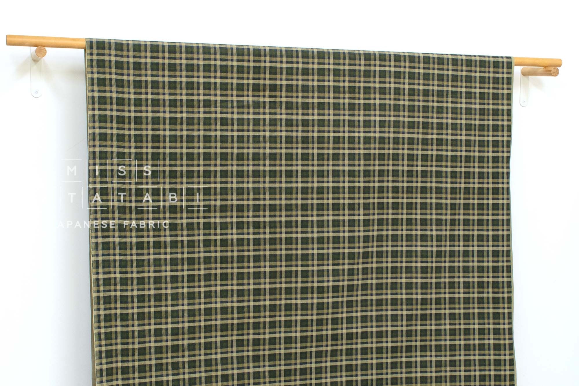 DEADSTOCK Japanese Fabric Corduroy - check - 50cm