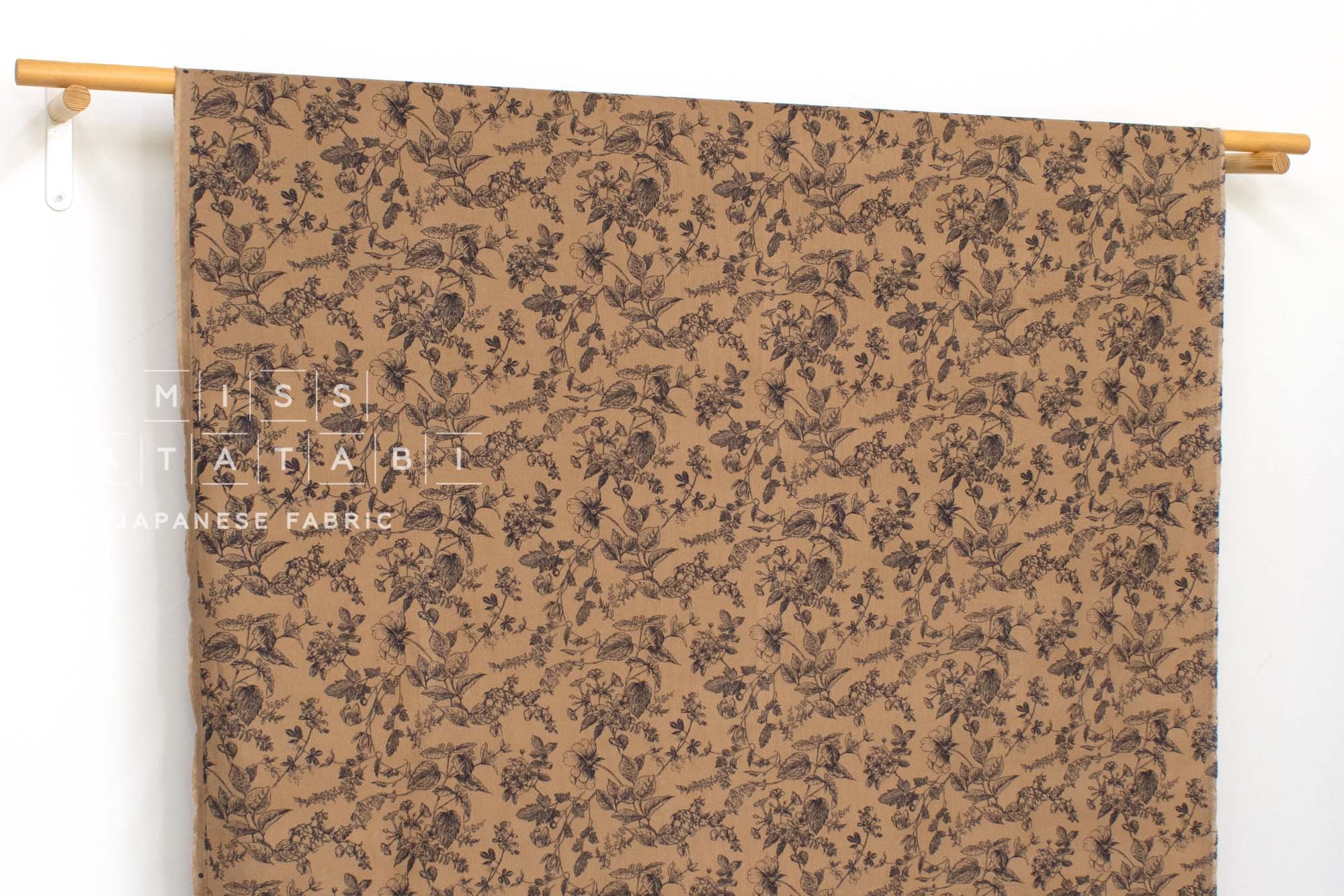 DEADSTOCK Japanese Fabric Corduroy - botanical - 50cm