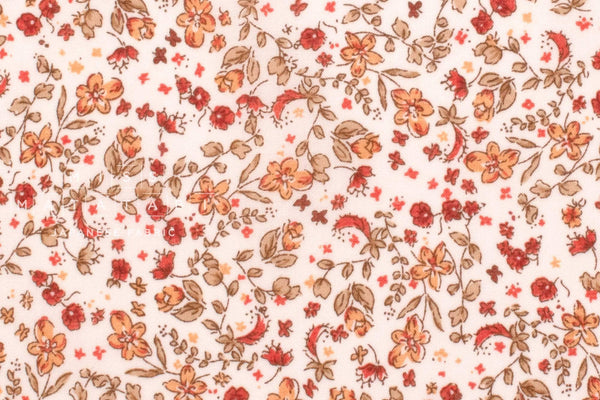 DEADSTOCK Japanese Fabric Pretty Fall Floral - orange - 50cm