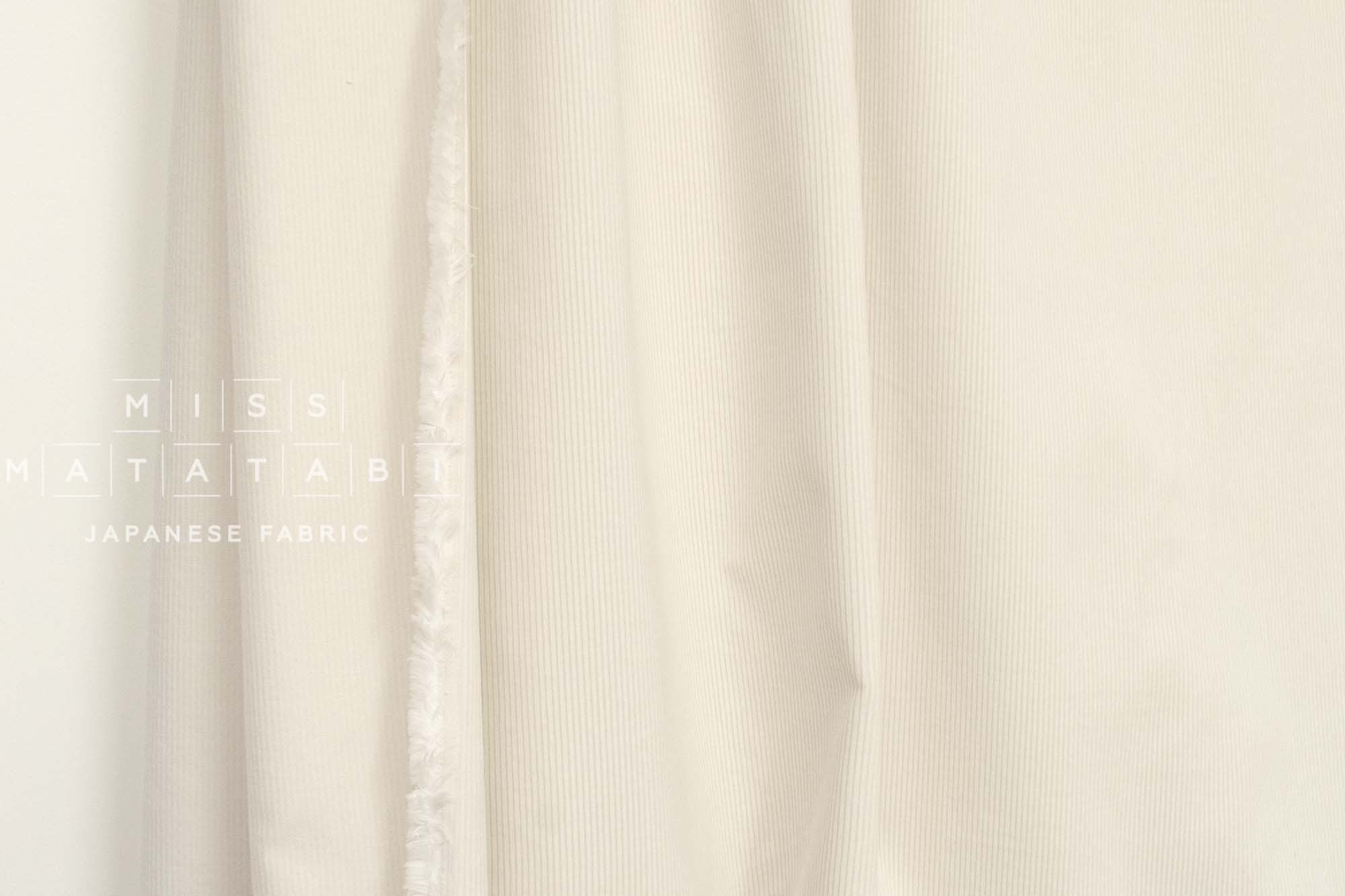 DEADSTOCK Japanese Fabric 10-wale Corduroy - cream - 50cm