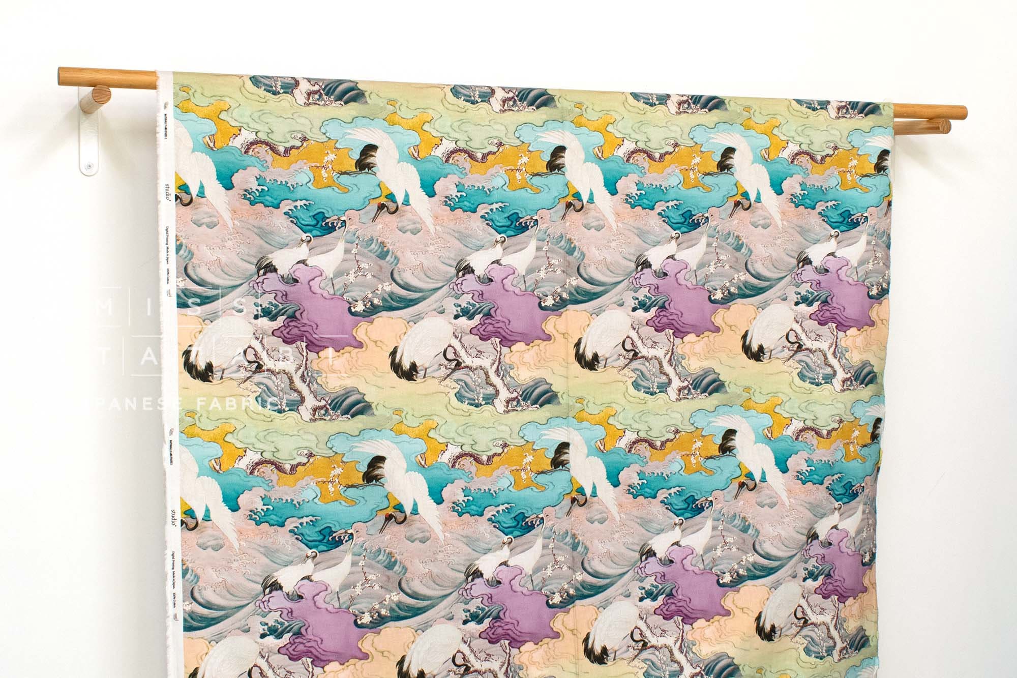 Japanese Fabric Crane Couple - A - 50cm