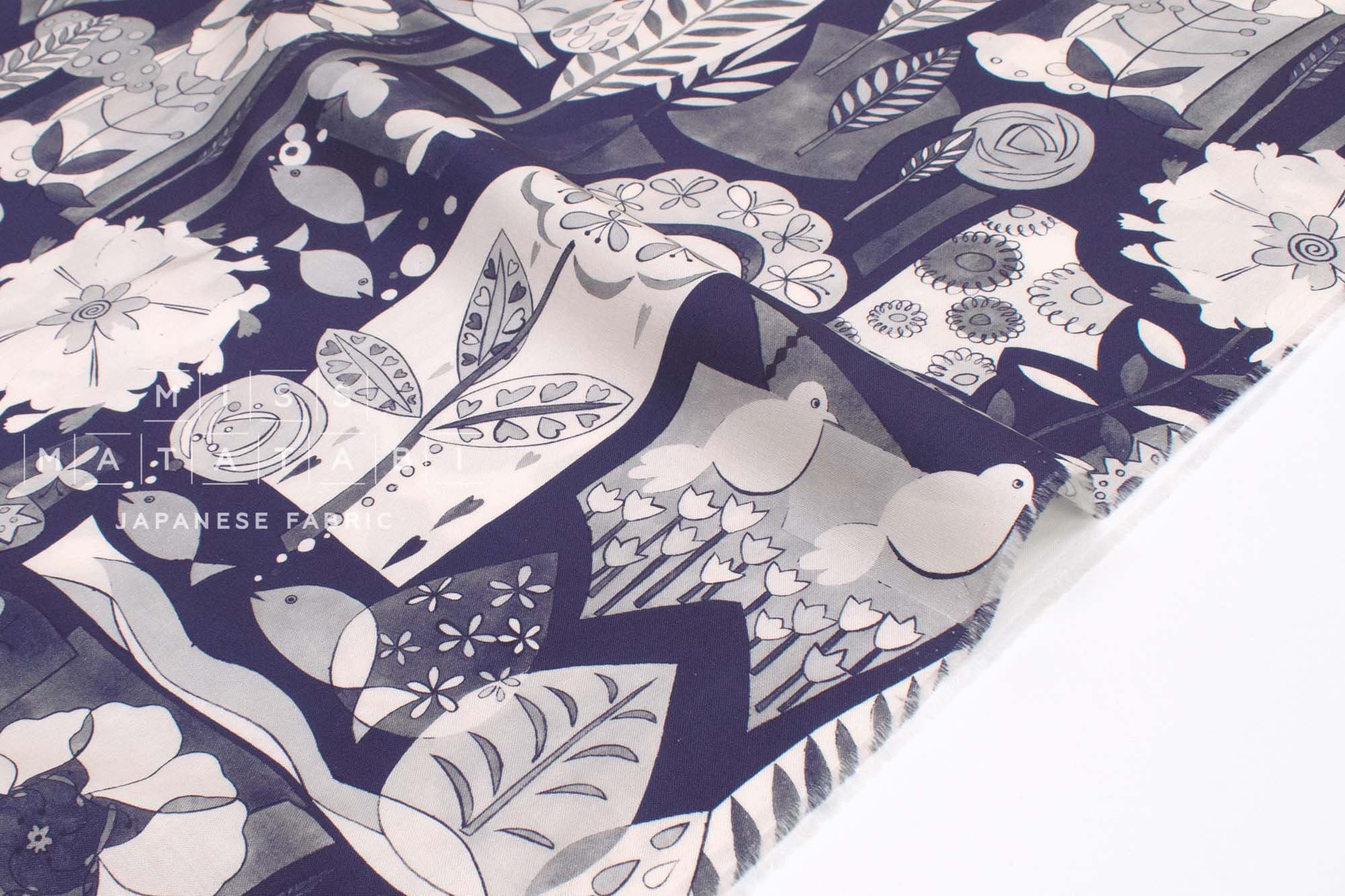 Japanese Fabric Folky Floral - 50cm