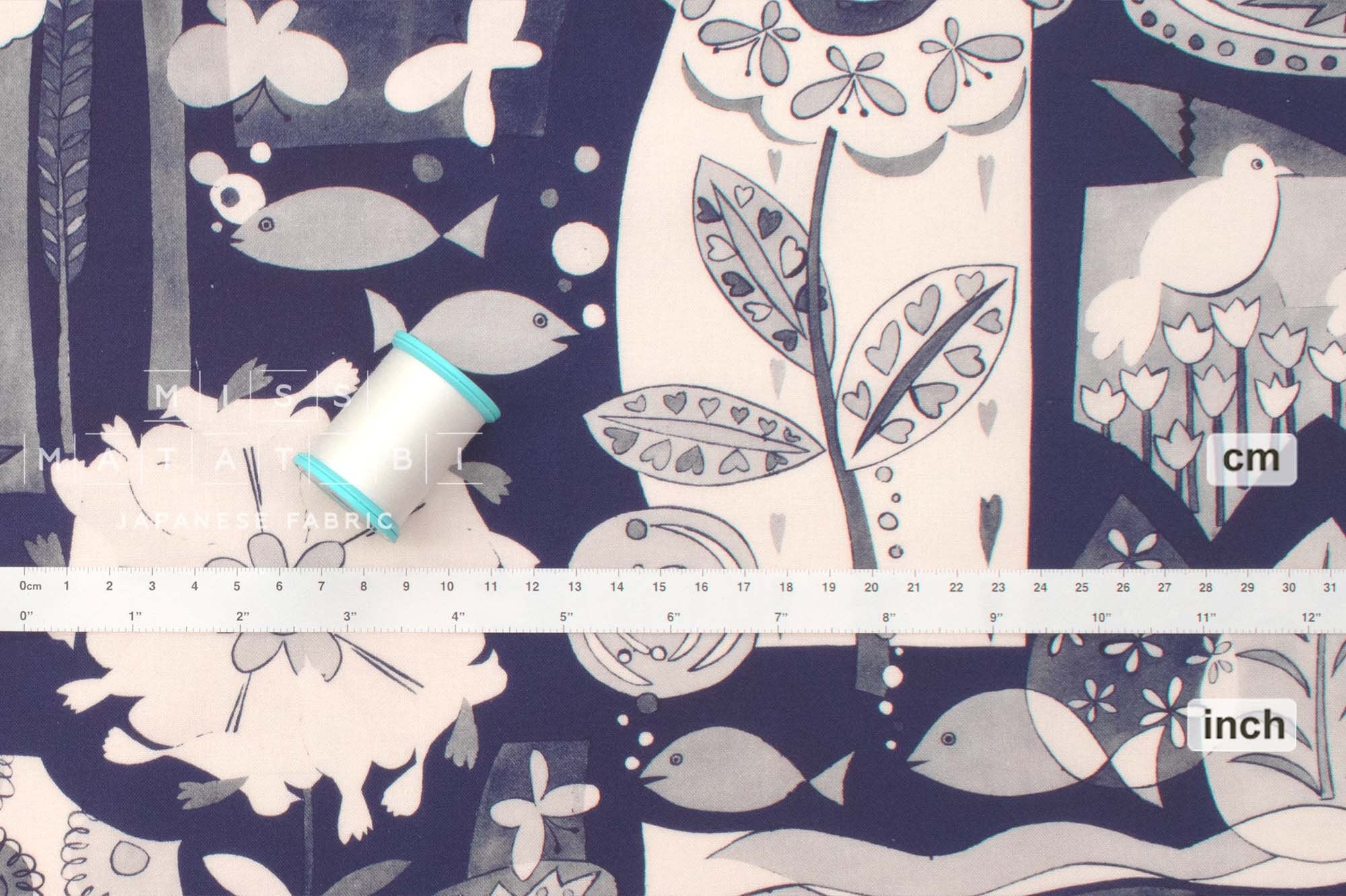 Japanese Fabric Folky Floral - 50cm