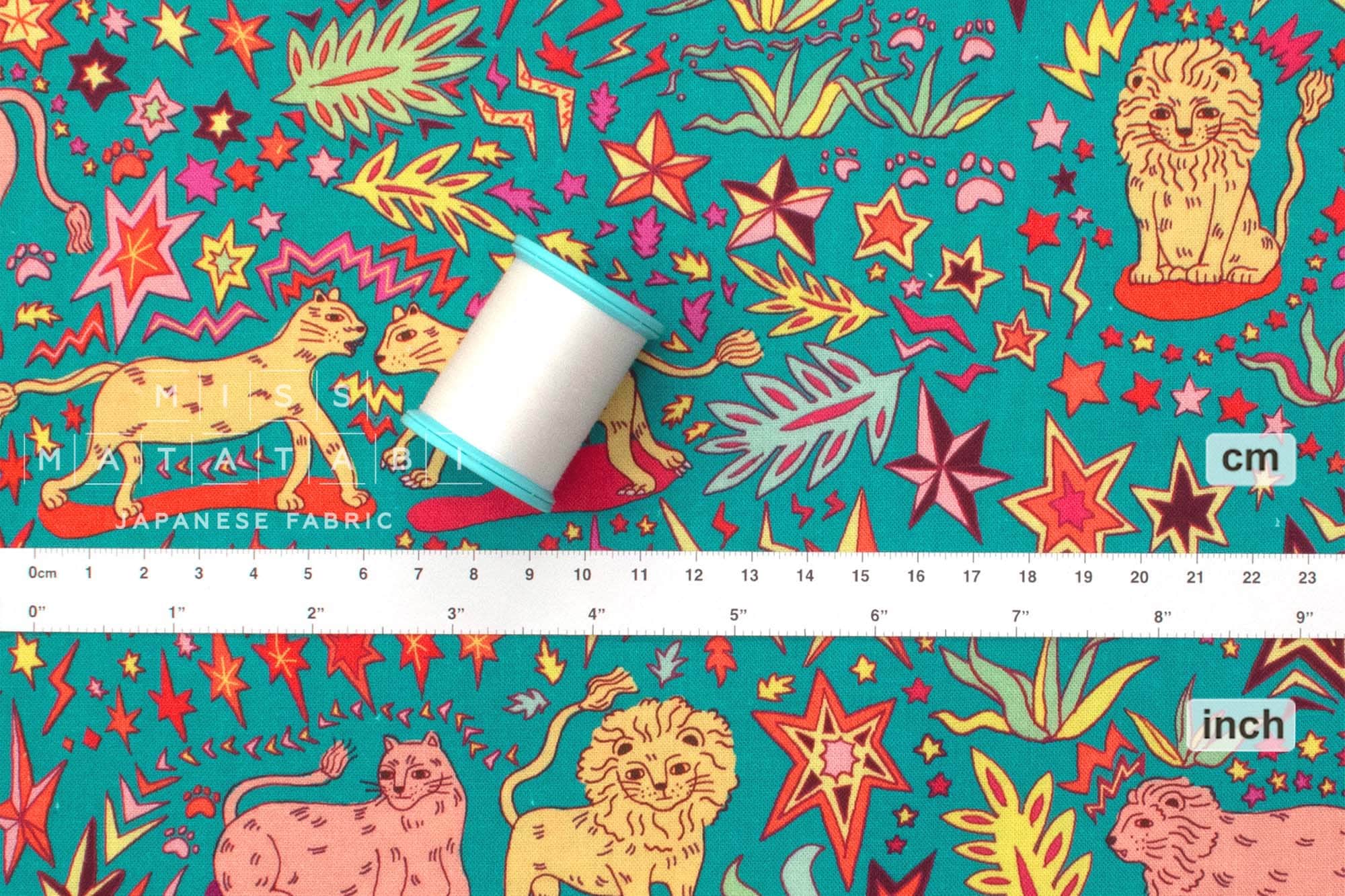 Japanese Fabric Stars and Lions - 50cm
