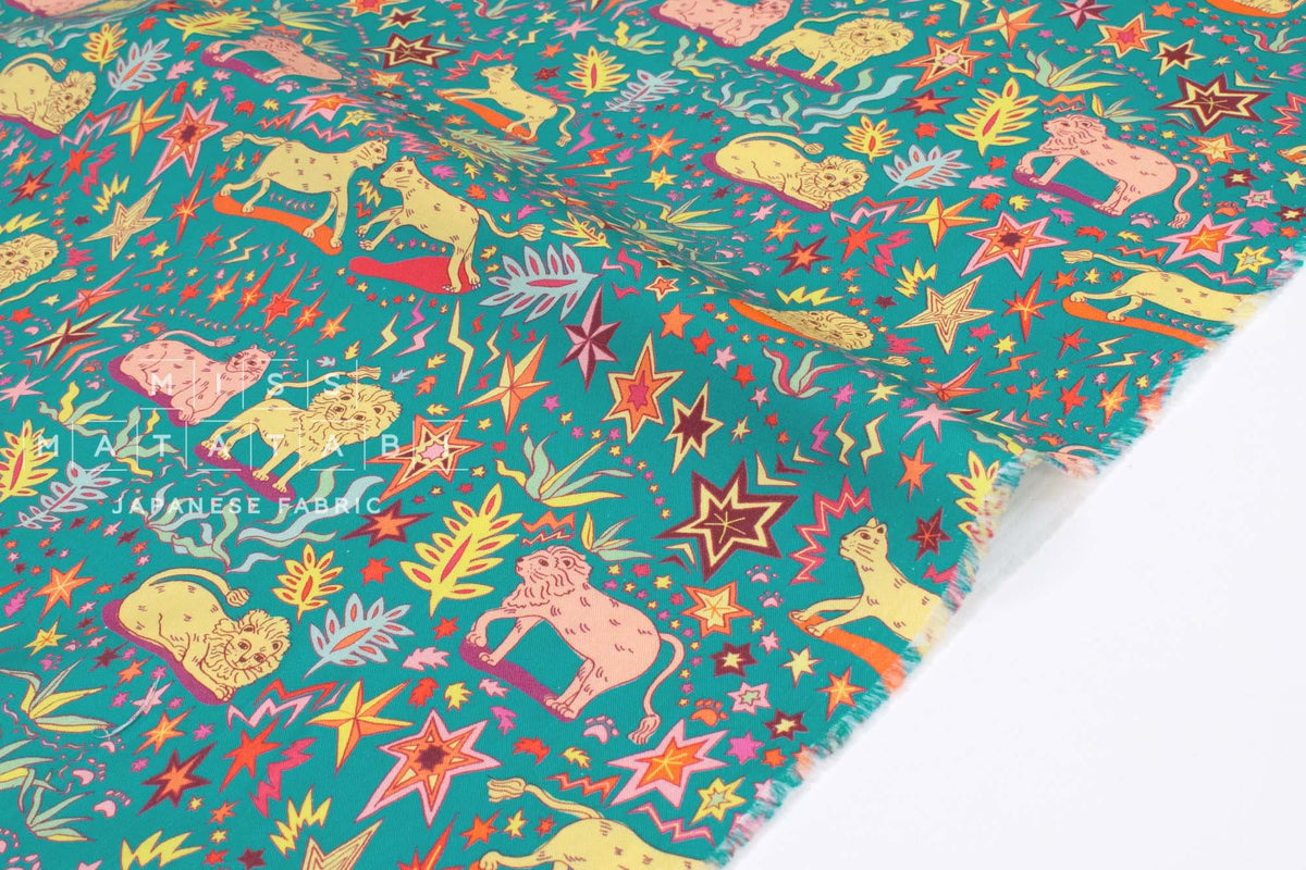 Japanese Fabric Stars and Lions - 50cm