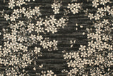 Japanese Fabric - Yarn Dyed Woven Falling Sakura Jacquard - black, latte - 50cm