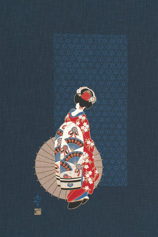 Shokunin Collection Hand-printed Japanese Fabric Panel Maiko II - 50cm