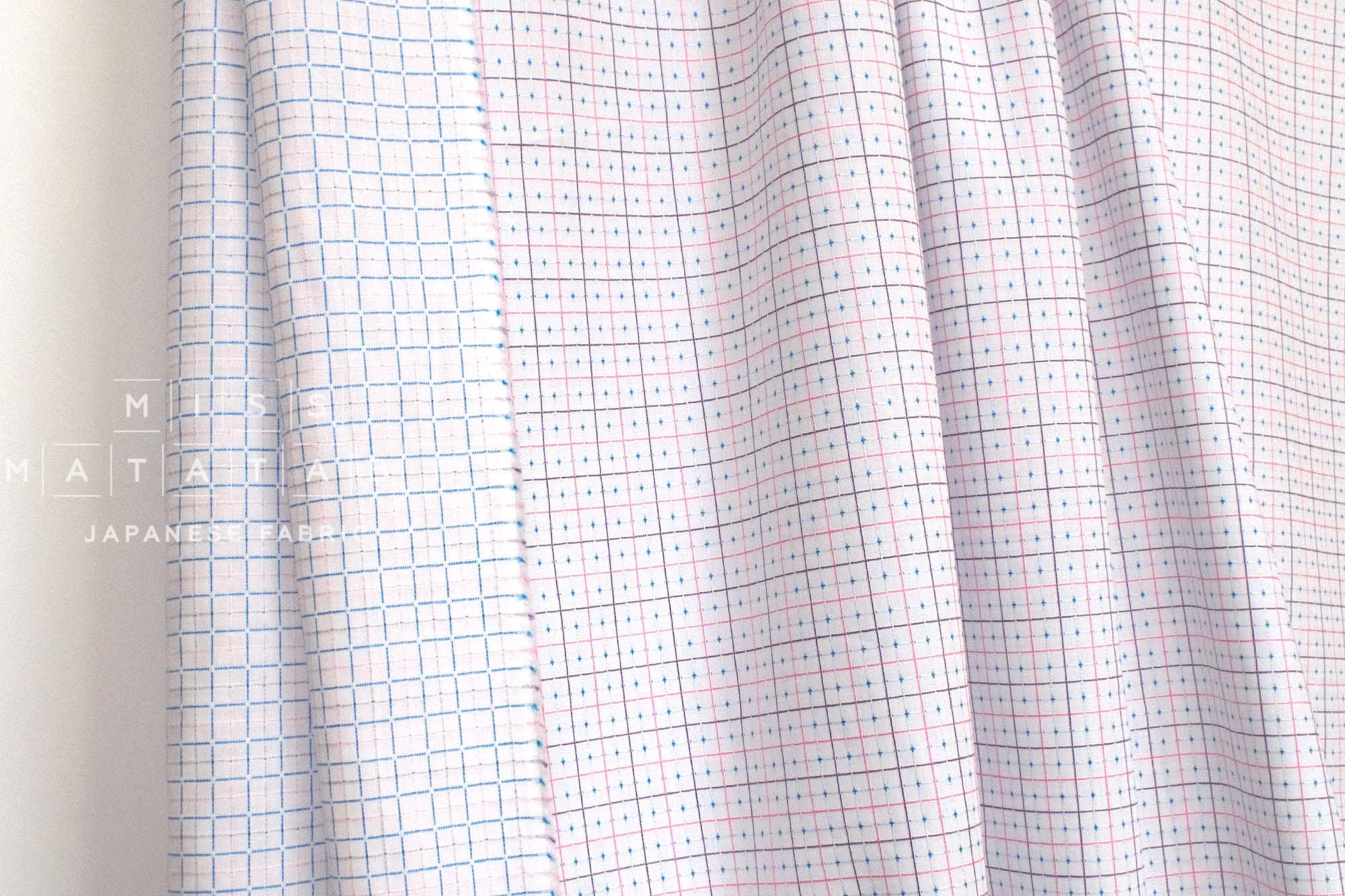 DEADSTOCK Japanese Fabric Dobby Check - pink - 50cm