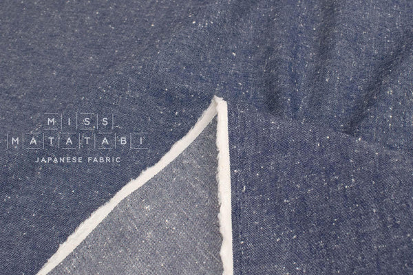 Japanese Fabric Shokunin Collection Yarn-Dyed Slub Denim - blue - 50cm