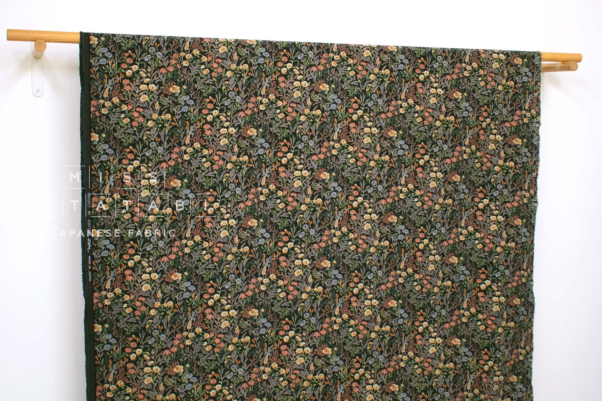 Japanese Fabric Corduroy Garden Villa - dark green - 50cm