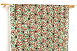 Japanese Fabric Asa Flower Pattern - green - 50cm