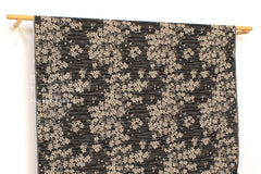 Japanese Fabric - Yarn Dyed Woven Falling Sakura Jacquard - black, latte - 50cm