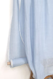 DEADSTOCK Japanese Fabric Washed Herringbone Linen Voile - cornflower blue - 50cm