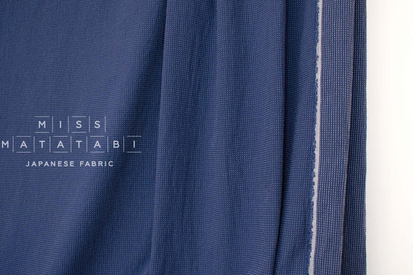 DEADSTOCK Japanese Fabric Shokunin Collection Yarn Dyed Little Sashiko Stitches - blue - 50cm