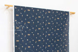 Japanese Fabric Life with Cat - navy blue - 50cm