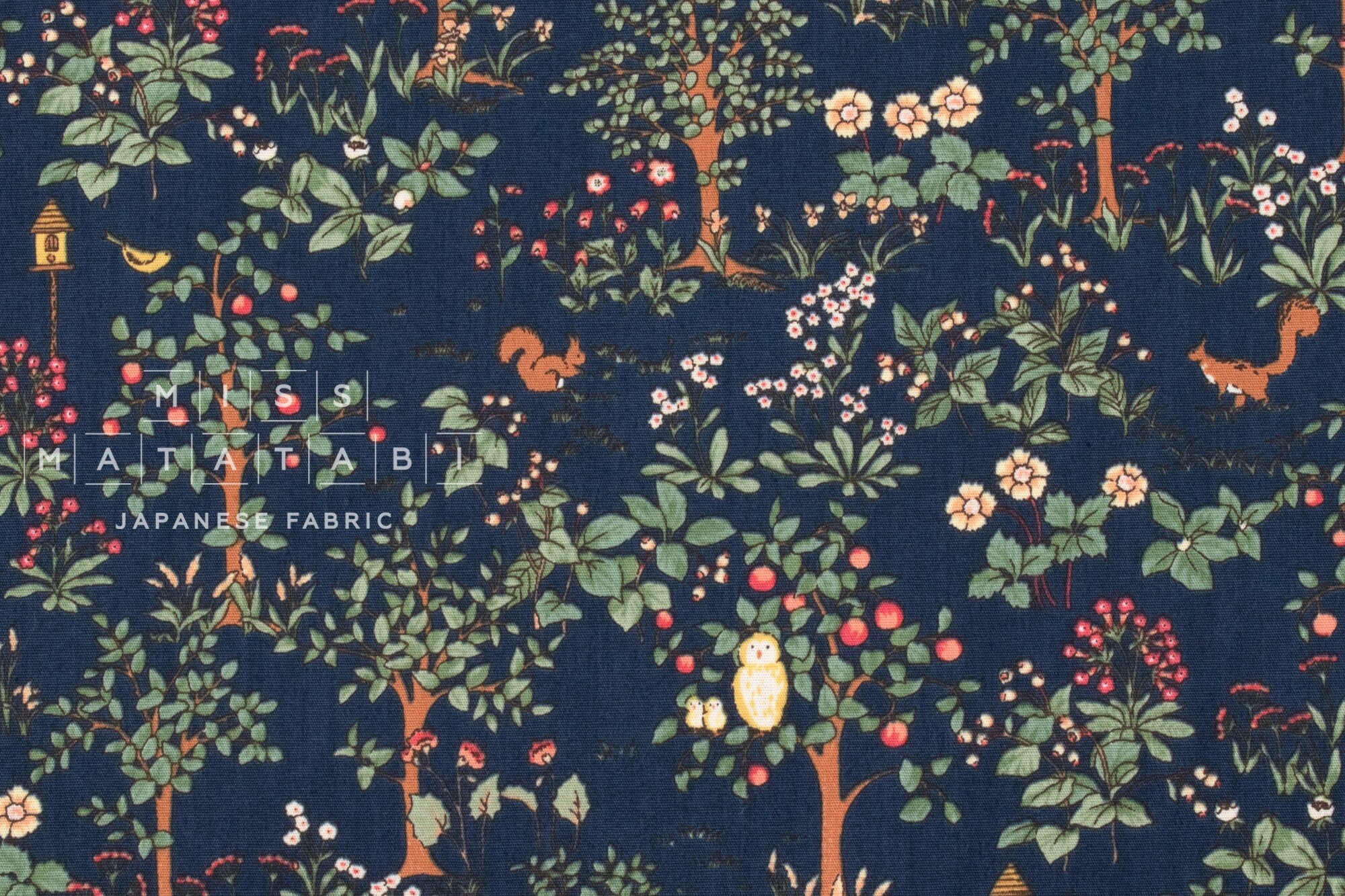 Japanese Fabric The Orchard Farm - E - 50cm