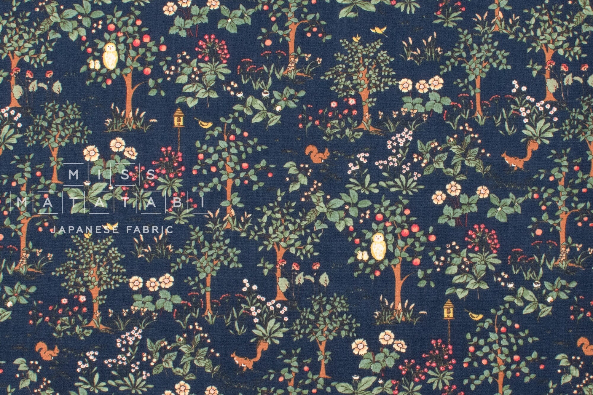 Japanese Fabric The Orchard Farm - E - 50cm
