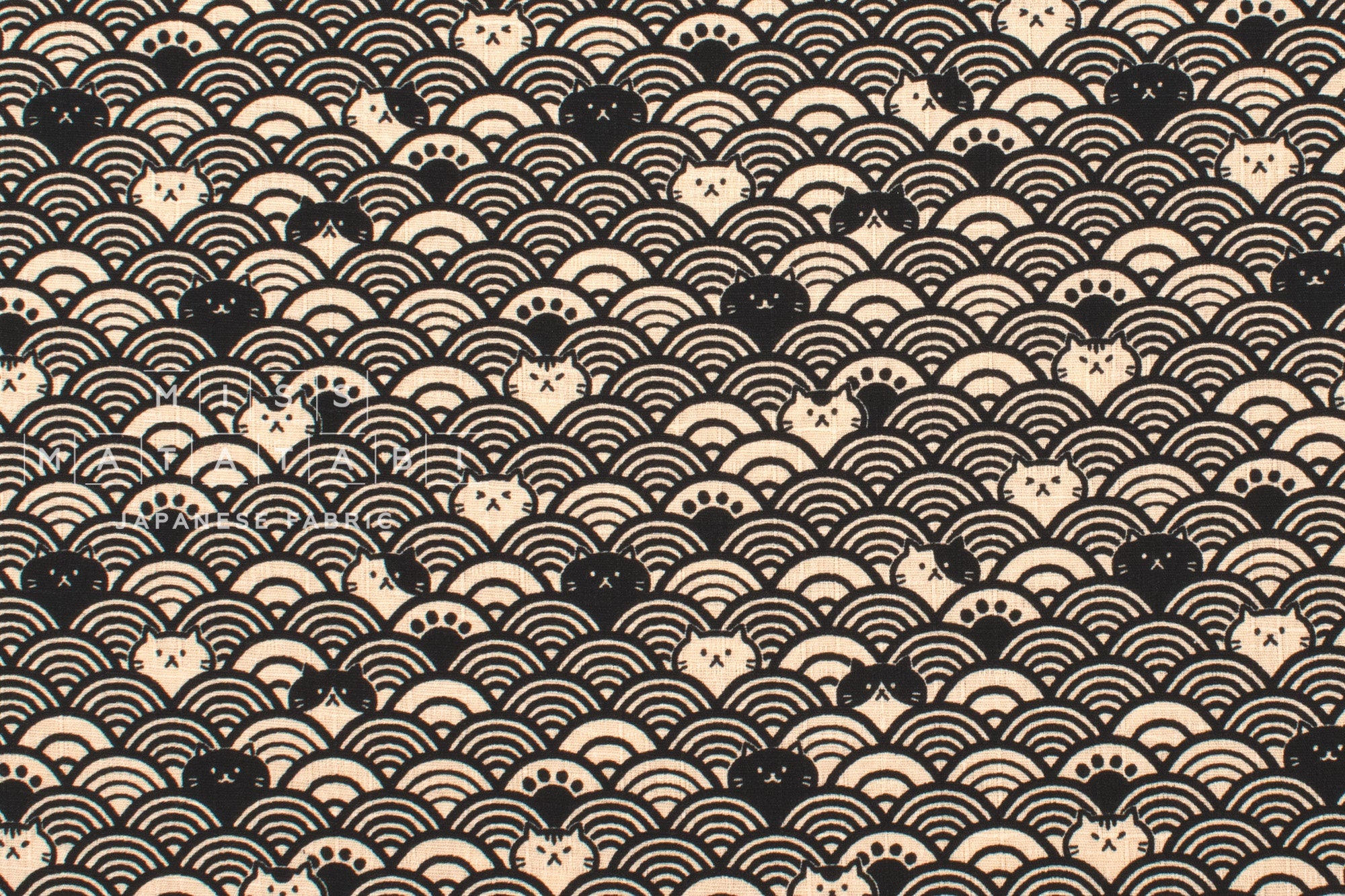 Japanese Fabric Cats in the Sea - D - 50cm
