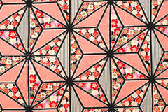 Japanese Fabric Asa Flower Pattern - pink - 50cm